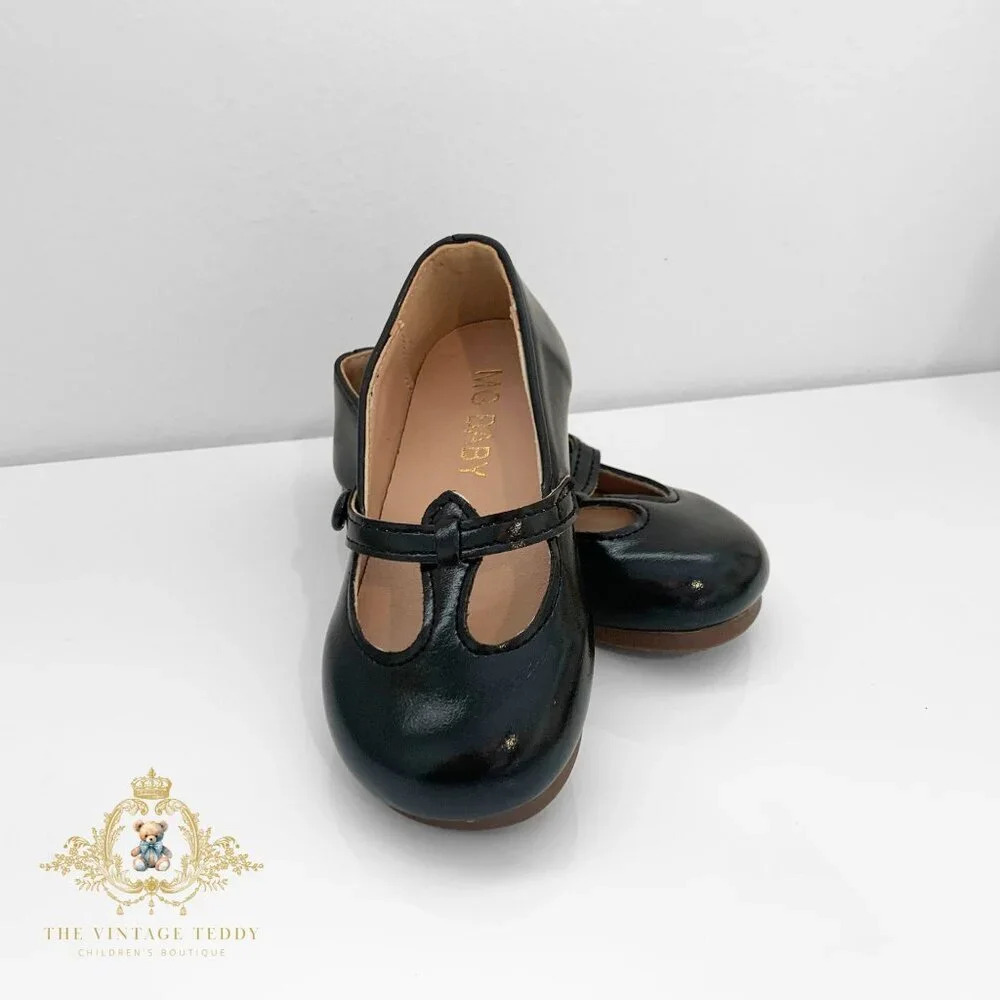 NWT Pretty Girls Mary Jane Flats Vintage Style Cute Children's Shoes Black 8.5 - Picture 5 of 7